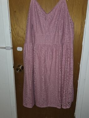 Ashley Nell Tipton Dusty Rose Lace Dress